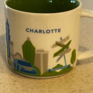 Starbucks Green and White Charlotte Cityscape Mug